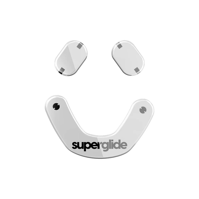 Pulsar Superglide Glass Skates For SteelSeries Prime Mini Wired / Wireless - White - أكسسوار فأرة